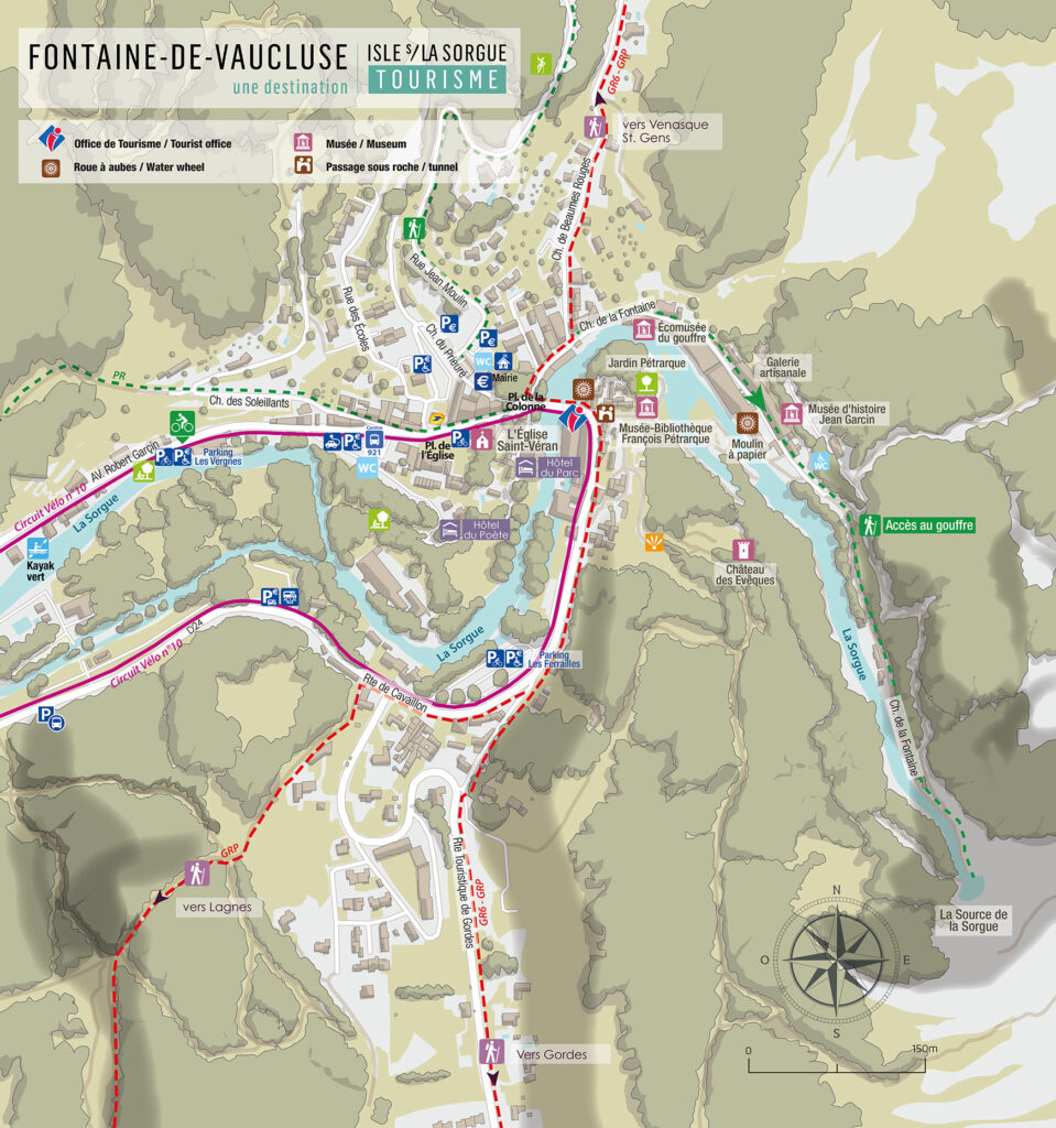 carte plan Fontaine de Vaucluse